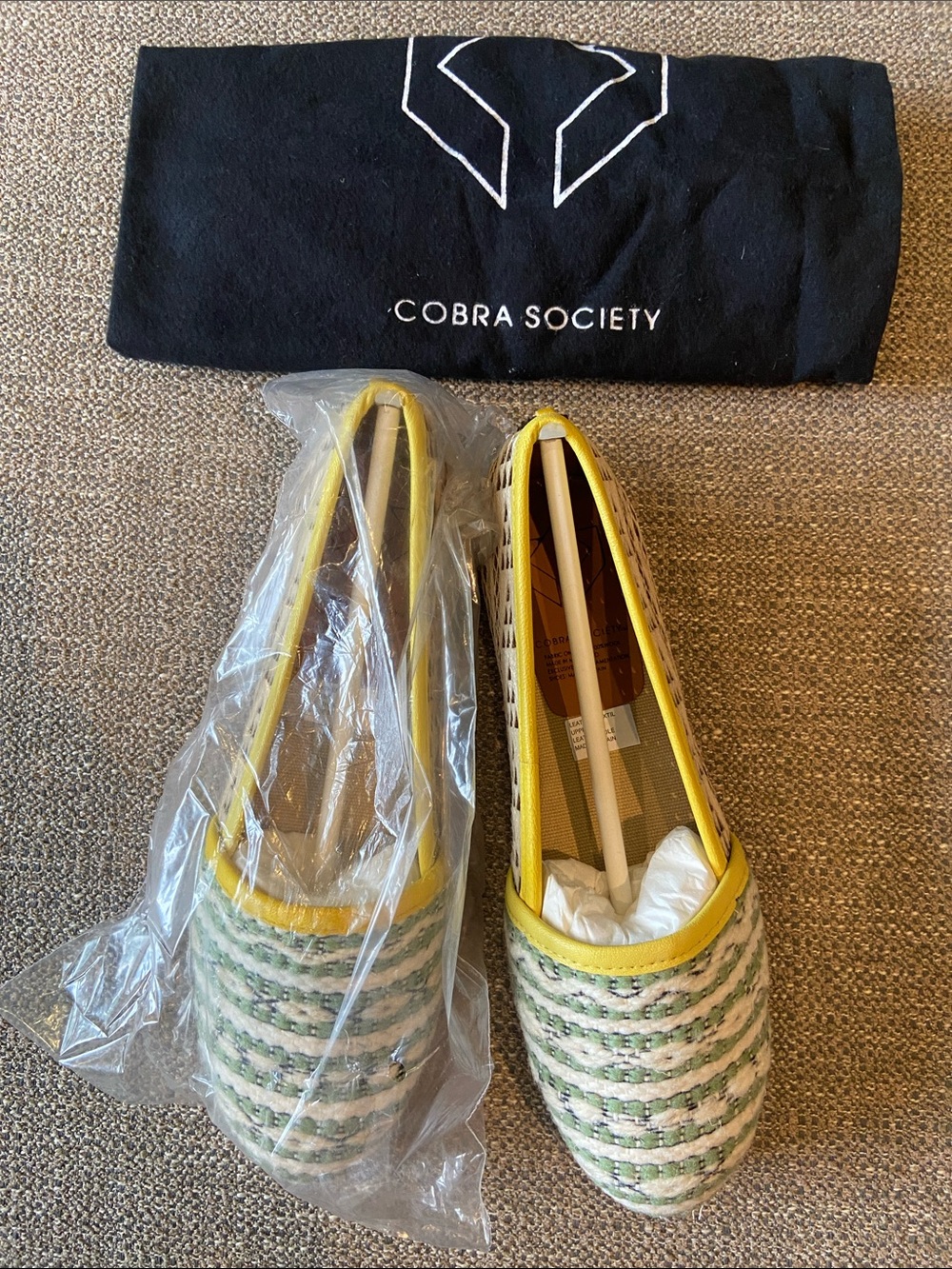 Cobra Society flats made with wool & Leather Brand New ( Size 38)